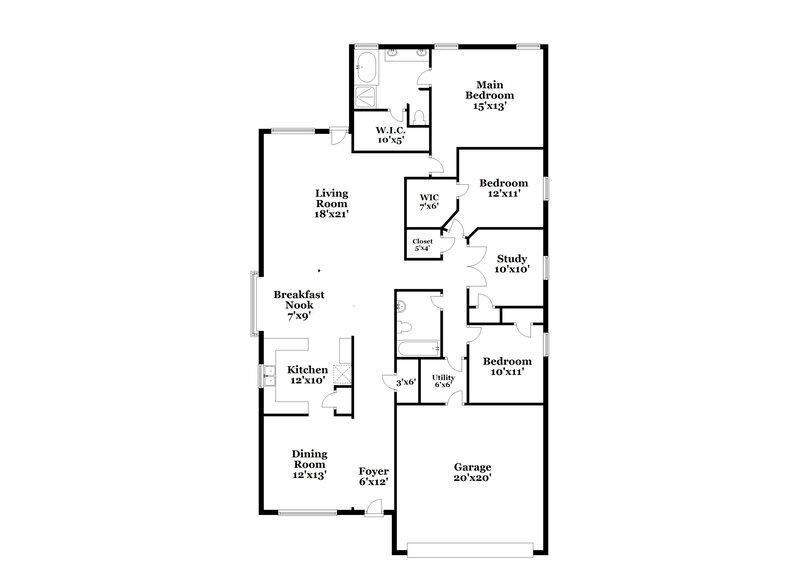 2,095/Mo, 1418 Reno Ridge Ln Spring, TX 77373 Floor Plan View