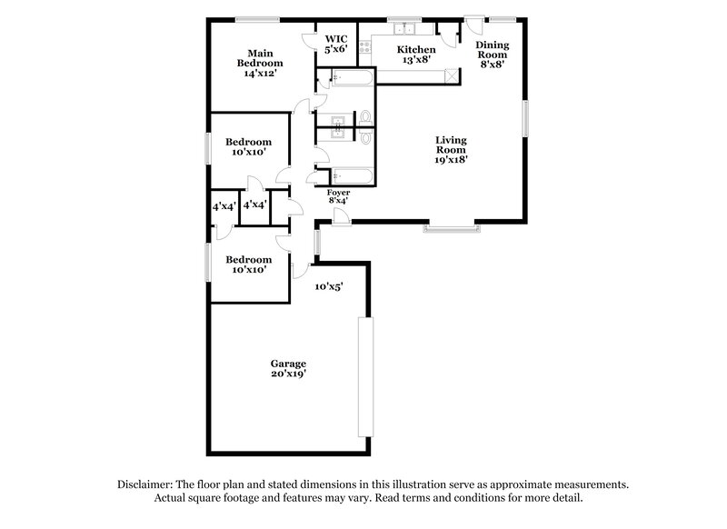 1,740/Mo, 4718 Roserock Ln Spring, TX 77388 Floor Plan View