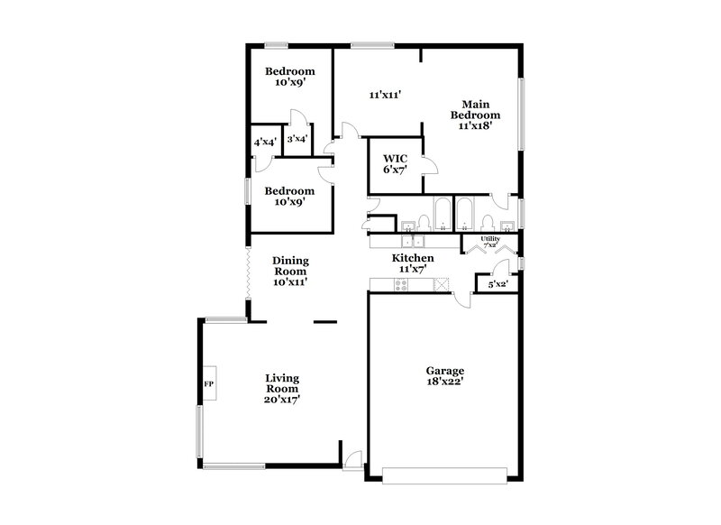 1,770/Mo, 7223 La Entrada Dr Houston, TX 77083 Floor Plan View