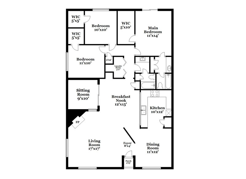 1,815/Mo, 3915 Vineyard Dr Houston, TX 77082 Floor Plan View