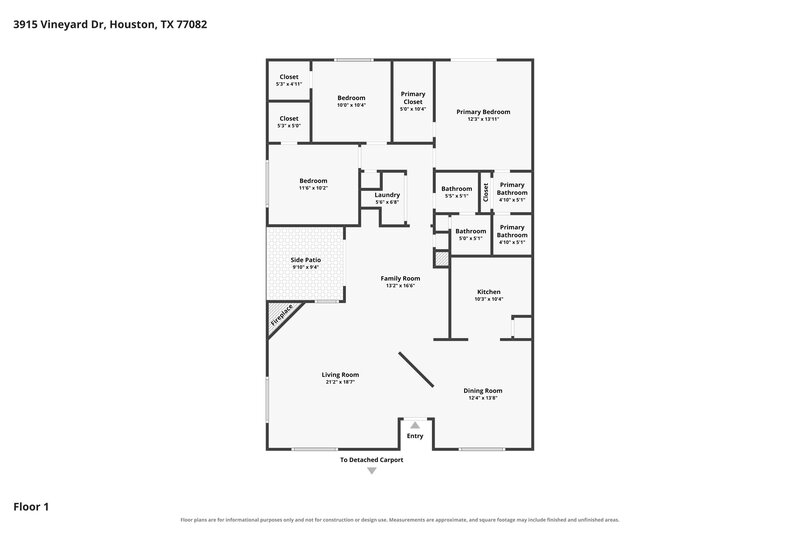 1,885/Mo, 3915 Vineyard Dr Houston, TX 77082 Floor Plan View