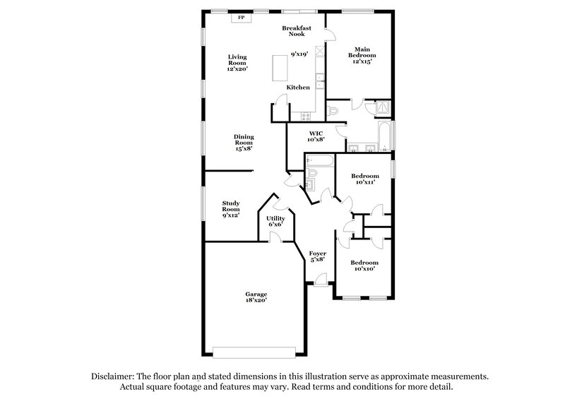 1,785/Mo, 4931 Boulder Meadow Ln Katy, TX 77449 Floorplan View