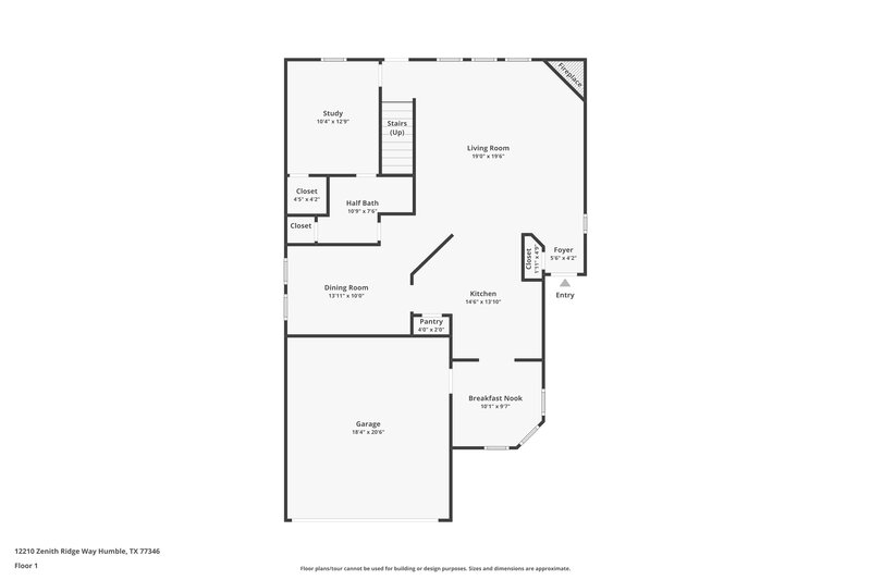 2,400/Mo, 12210 Zenith Ridge Way Humble, TX 77346 Floor Plan View