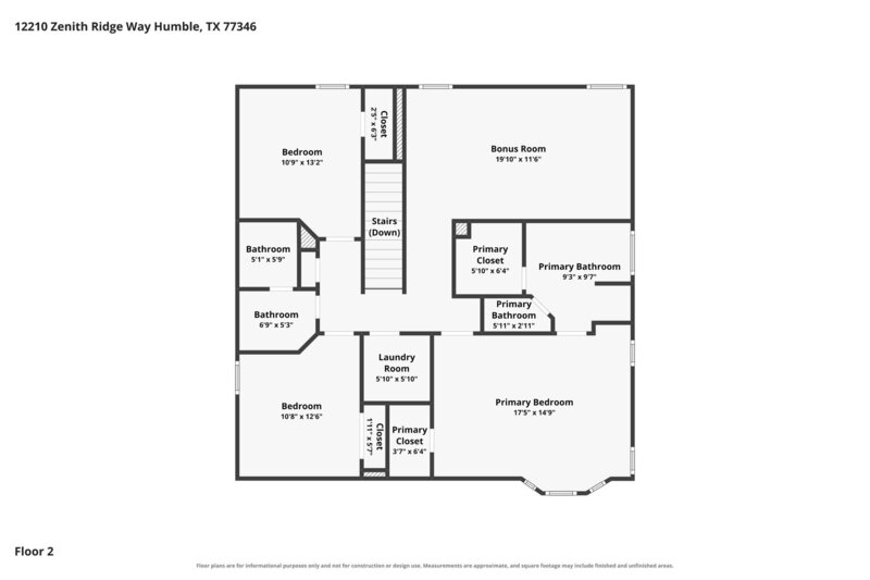 2,245/Mo, 12210 Zenith Ridge Way Humble, TX 77346 Floorplan View 2