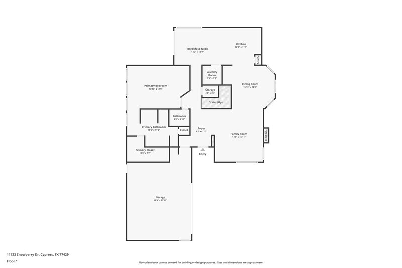 2,555/Mo, 11723 Snowberry Dr Cypress, TX 77429 Floor Plan View