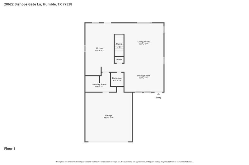 1,825/Mo, 20622 Bishops Gate Ln Humble, TX 77338 Floor Plan View