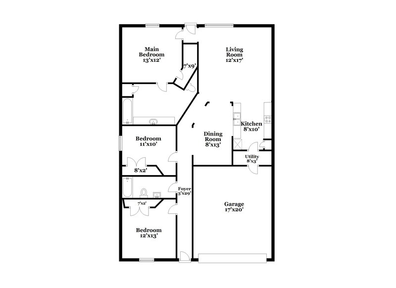 1,935/Mo, 9426 Gold Mountain Dr Rosharon, TX 77583 Floor Plan View