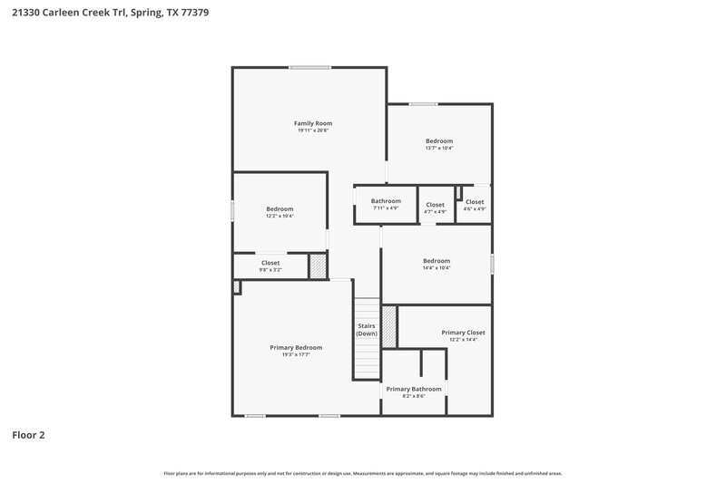 2,210/Mo, 21330 Carleen Creek Trl Spring, TX 77379 Floor Plan View 2