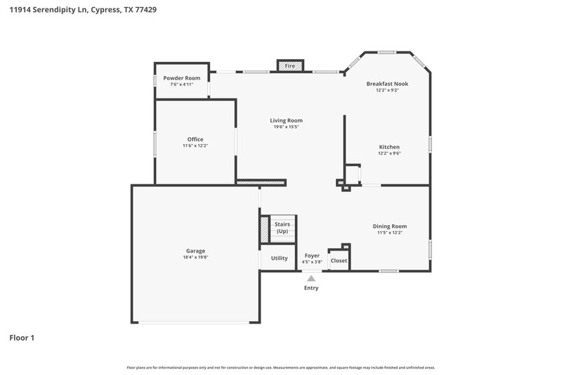 2,350/Mo, 11914 Serendipity Ln Cypress, TX 77429 Floor Plan View