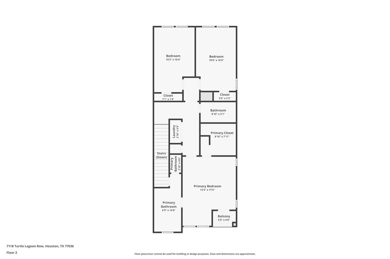 1,930/Mo, 7118 Turtle Lagoon Row Houston, TX 77036 Floor Plan View 2