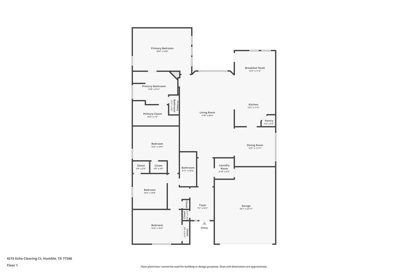 2,590/Mo, 4215 Echo Clearing Ct Humble, TX 77346 Floor Plan View