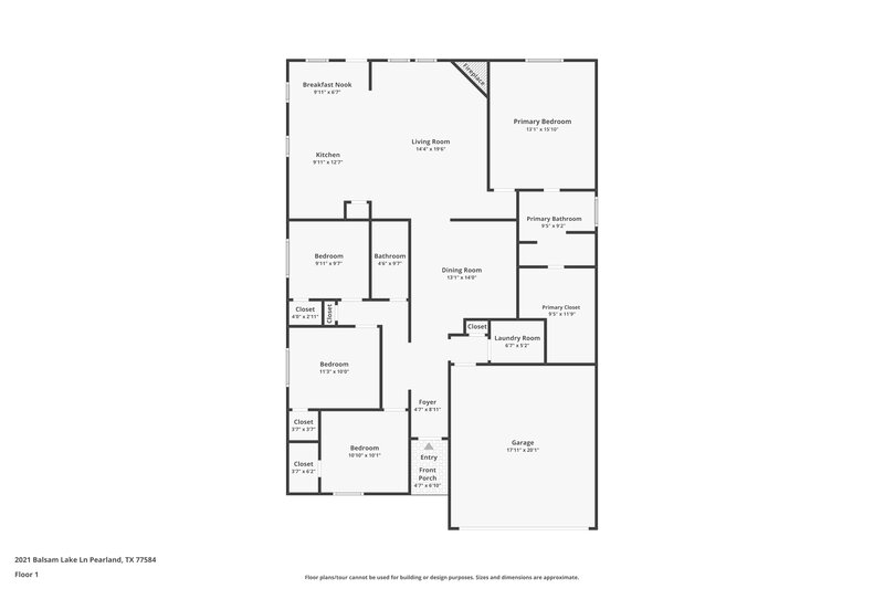 2,305/Mo, 2021 Balsam Lake Ln Pearland, TX 77584 Floor Plan View