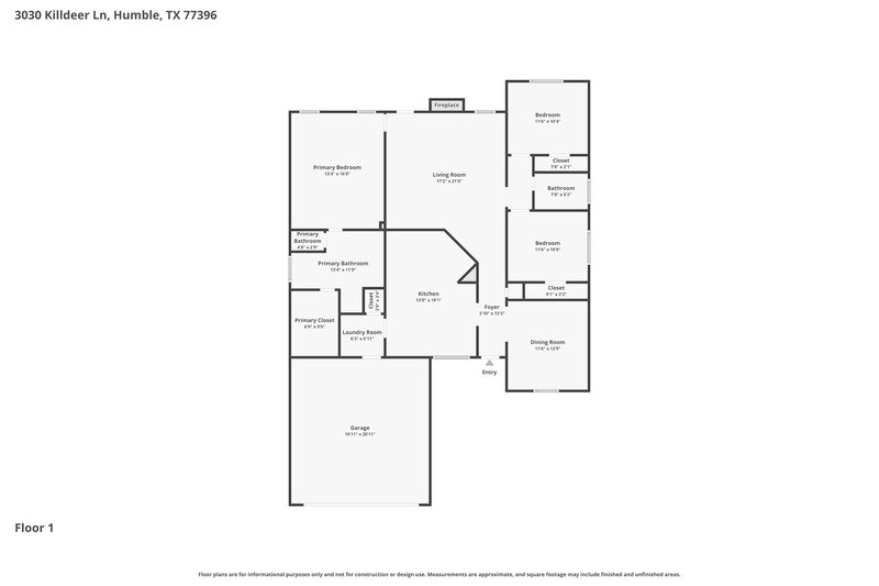 1,890/Mo, 3030 Killdeer Ln Humble, TX 77396 Floor Plan View