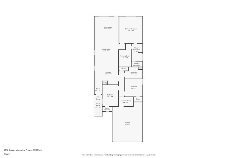 1,940/Mo, 1958 Bravos Manor Ln Fresno, TX 77545 Floor Plan View