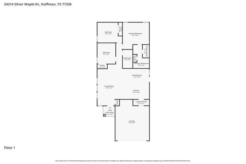 1,555/Mo, 24214 Silver Maple Dr Huffman, TX 77336 Floor Plan View
