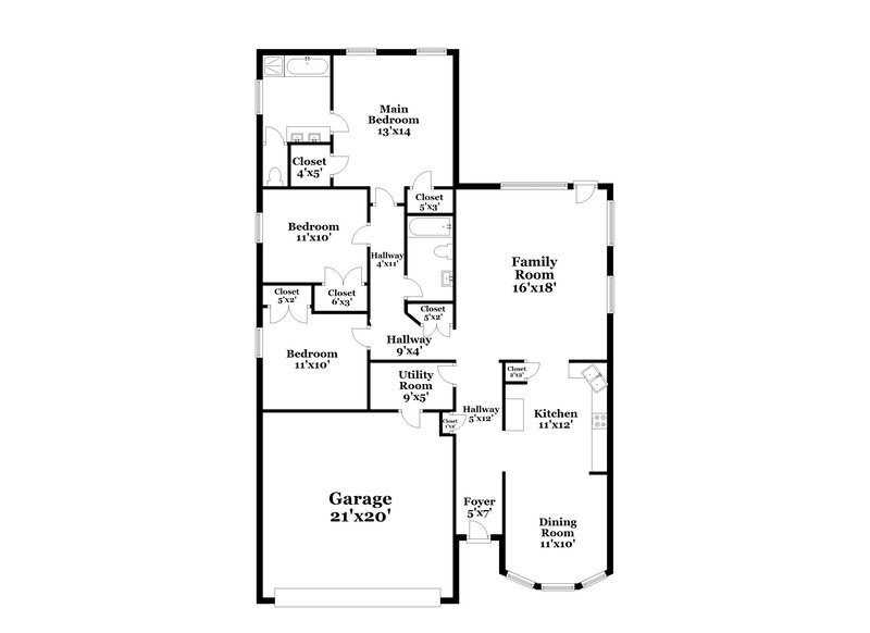 2,050/Mo, 9010 Saint Laurent Ln Houston, TX 77044 Floor Plan View