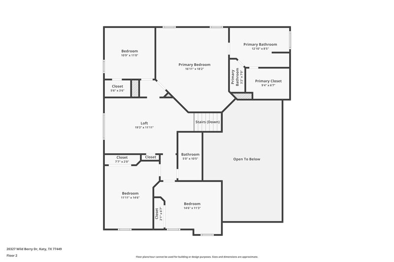 2,065/Mo, 20327 Wild Berry Dr Katy, TX 77449 Floor Plan View