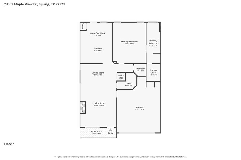2,735/Mo, 23503 Maple View Dr Spring, TX 77373 Floor Plan View