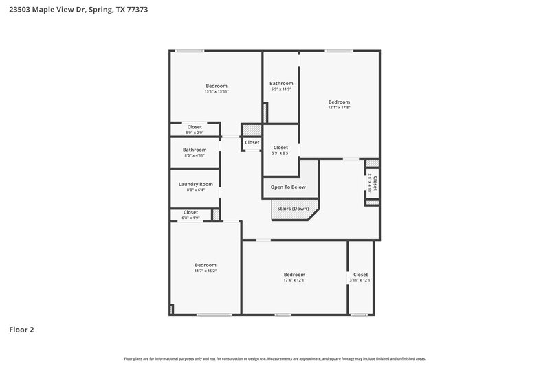 2,735/Mo, 23503 Maple View Dr Spring, TX 77373 Floor Plan View 2