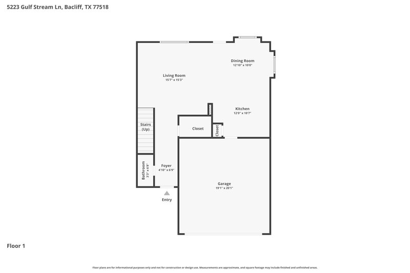 2,050/Mo, 5223 Gulf Stream Ln Bacliff, TX 77518 Floor Plan View