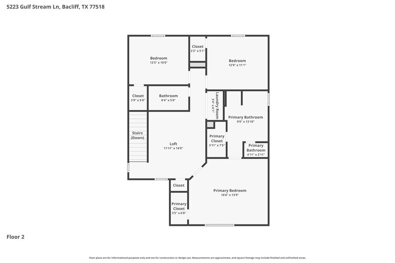 2,050/Mo, 5223 Gulf Stream Ln Bacliff, TX 77518 Floor Plan View 2