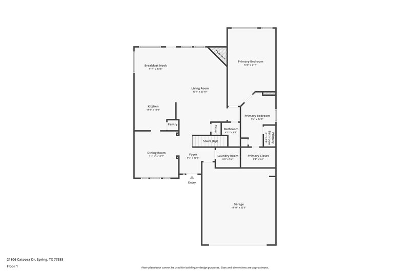2,425/Mo, 21806 Catoosa Dr Spring, TX 77388 Floor Plan View
