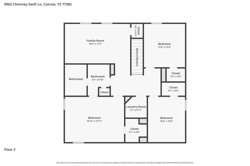 1,895/Mo, 9962 Chimney Swift Ln Conroe, TX 77385 Floor Plan View 2