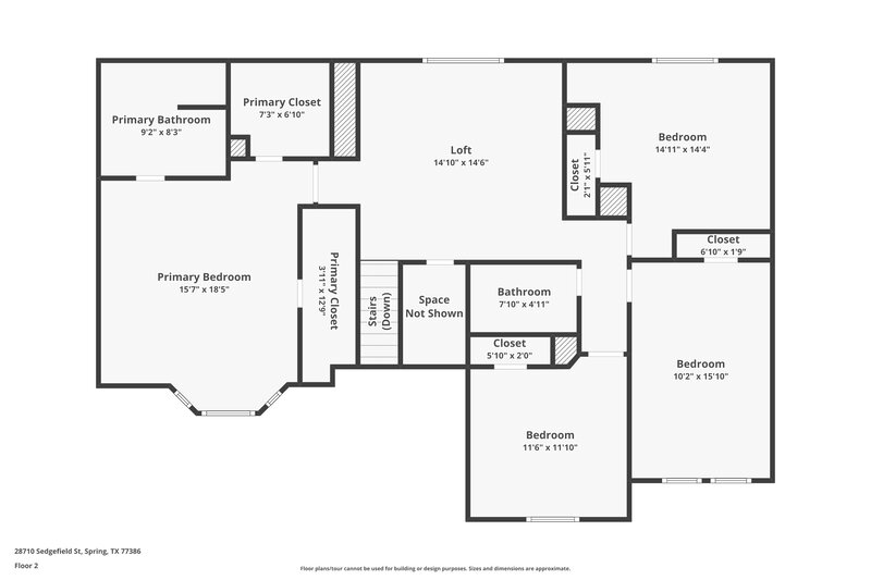 2,055/Mo, 28710 Sedgefield St Spring, TX 77386 Floor Plan View 2