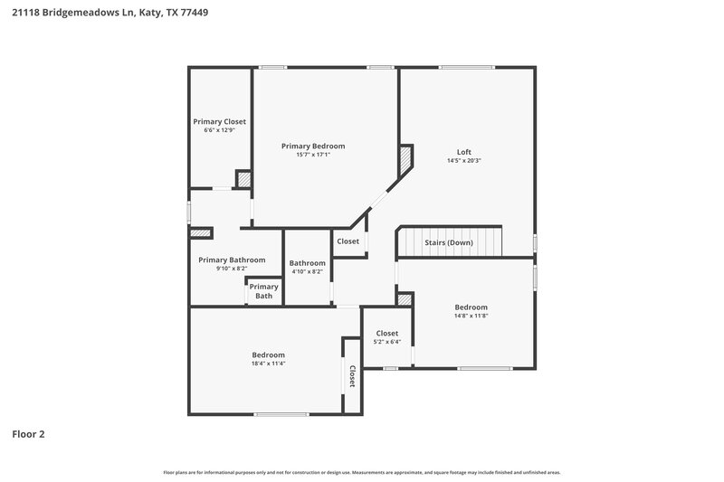 1,880/Mo, 21118 Bridgemeadows Ln Katy, TX 77449 Floorplan View 2