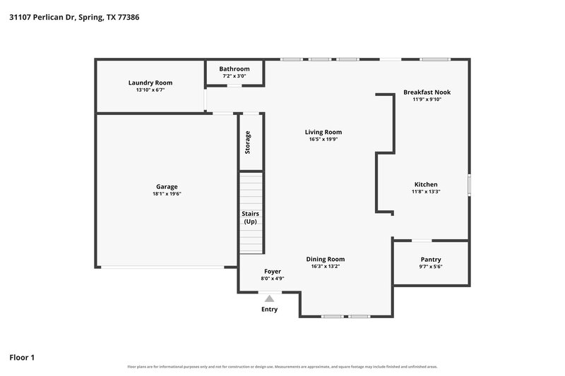 2,250/Mo, 31107 Perlican Dr Spring, TX 77386 Floor Plan View