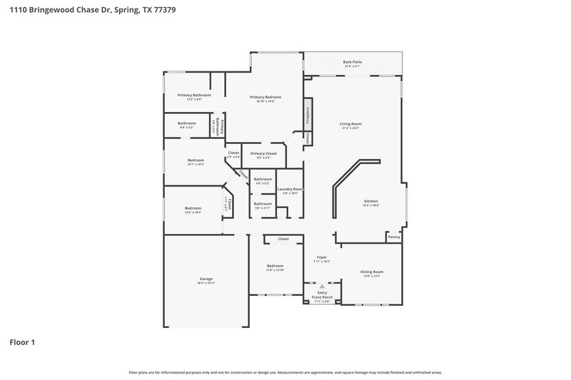 2,575/Mo, 1110 Bringewood Chase Dr Spring, TX 77379 Floor Plan View