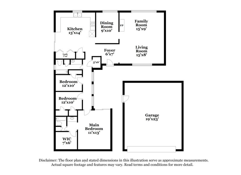 1,670/Mo, 1206 Cable Way Crosby, TX 77532 Floorplan View