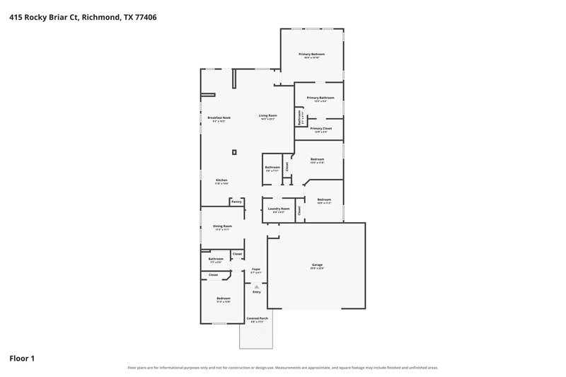 2,350/Mo, 415 Rocky Briar Ct Richmond, TX 77406 Floor Plan View