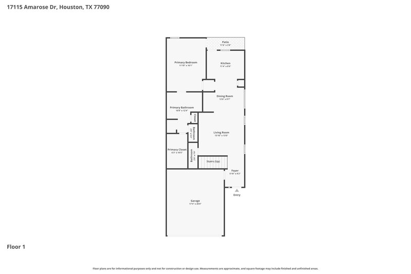 2,020/Mo, 17115 Amarose Dr Houston, TX 77090 Floor Plan View