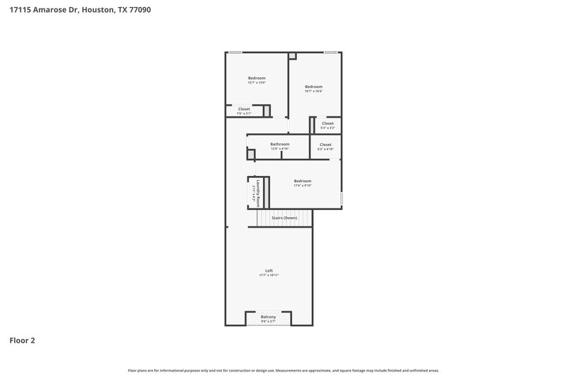 2,020/Mo, 17115 Amarose Dr Houston, TX 77090 Floor Plan View 2