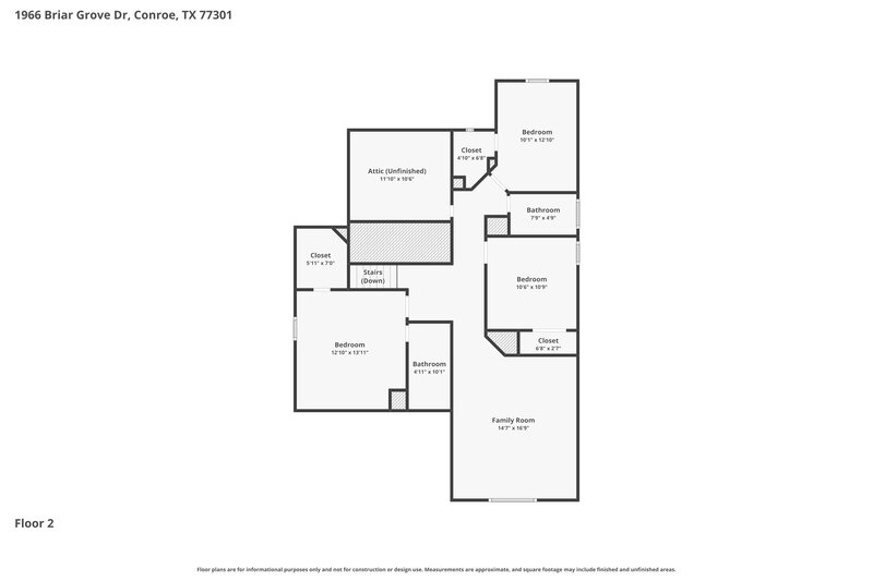2,075/Mo, 1966 Briar Grove Dr Conroe, TX 77301 Floorplan View 2