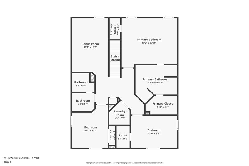 1,740/Mo, 16746 Warbler Dr Conroe, TX 77385 Floor Plan View 2