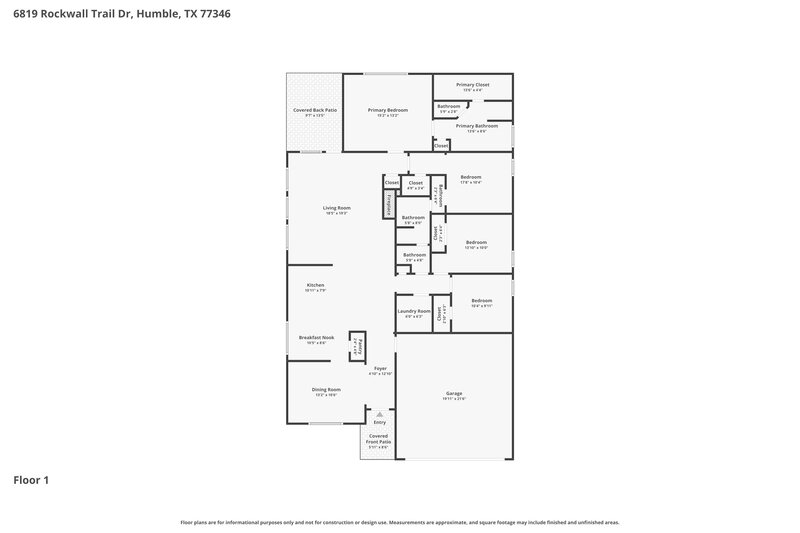 2,355/Mo, 6819 Rockwall Trail Dr Humble, TX 77346 Floor Plan View