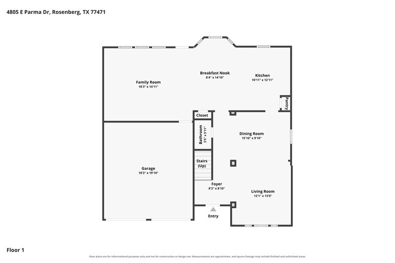 1,950/Mo, 4805 E Parma Dr Rosenberg, TX 77471 Floor Plan View