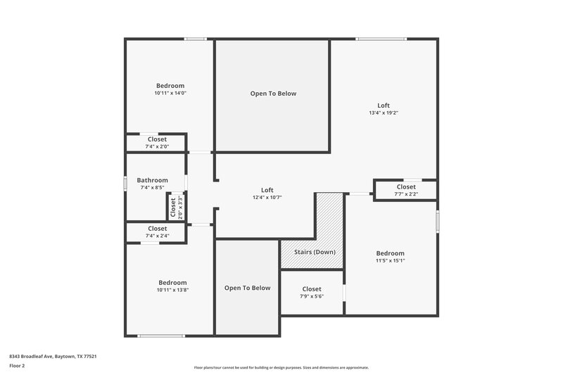 2,170/Mo, 8343 Broadleaf Ave Baytown, TX 77521 Floor Plan View 2