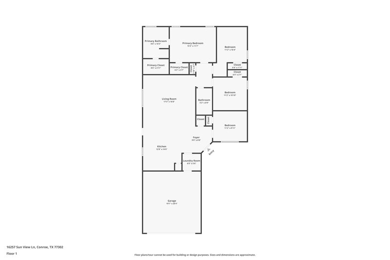 1,675/Mo, 16257 Sun View Ln Conroe, TX 77302 Floor Plan View