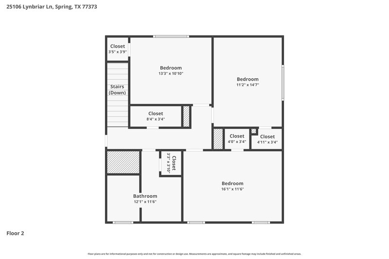 1,780/Mo, 25106 Lynbriar Ln Spring, TX 77373 Floorplan View 2