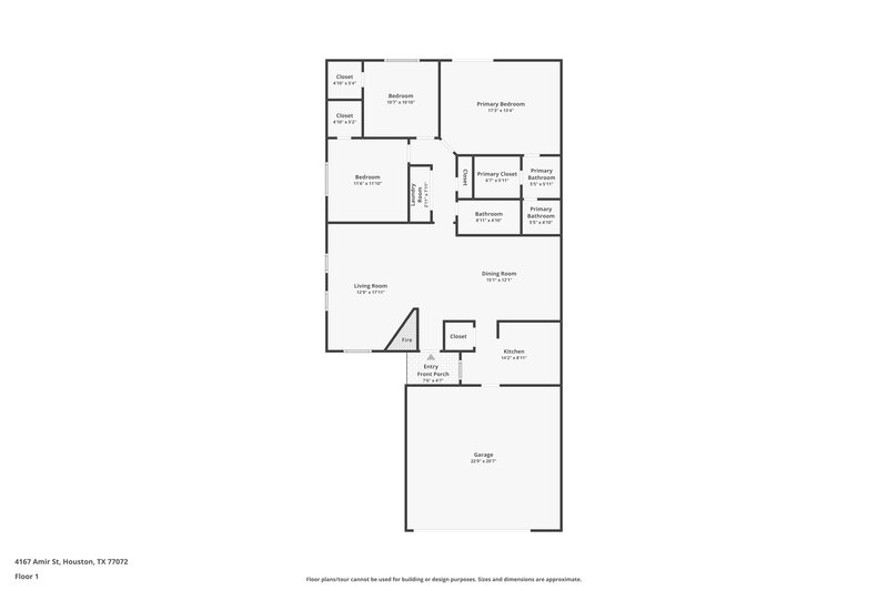 1,685/Mo, 4167 Amir St Houston, TX 77072 Floor Plan View