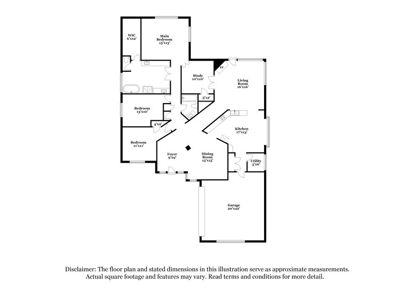 2,050/Mo, 3730 Oak Lace Dr Spring, TX 77389 Floor Plan View