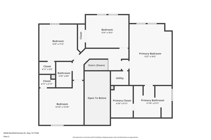 2,065/Mo, 20439 Westfield Estates Dr Katy, TX 77449 Floor Plan View 2