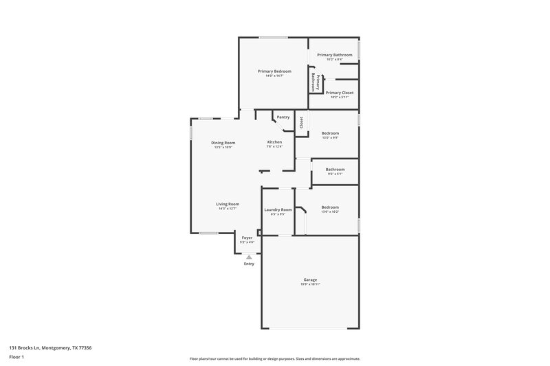 1,600/Mo, 131 Brocks Ln Montgomery, TX 77356 Floor Plan View