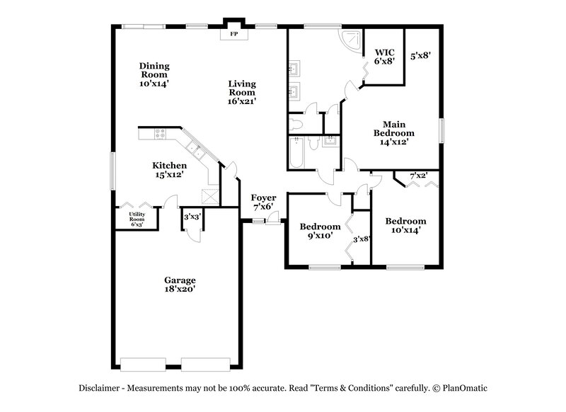 1,670/Mo, 3131 Ciderwood Dr Spring, TX 77373 Floor Plan View