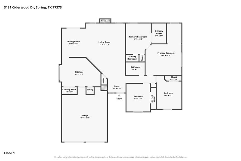 1,790/Mo, 3131 Ciderwood Dr Spring, TX 77373 Floor Plan View