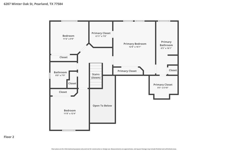 2,240/Mo, 6207 Winter Oak St Pearland, TX 77584 Floor Plan View 2
