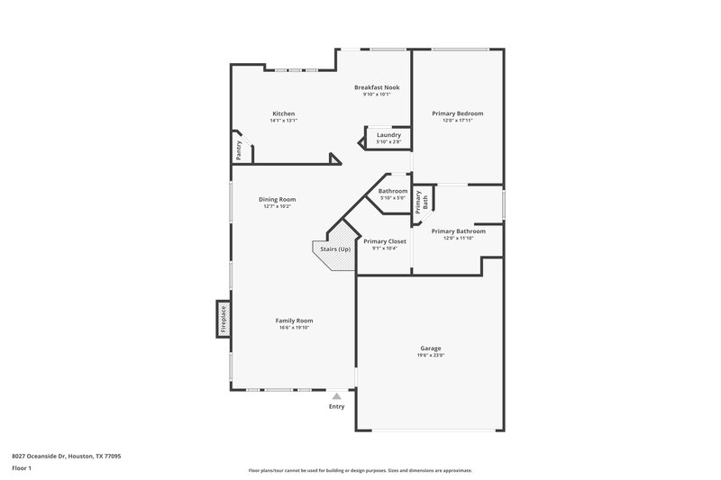 2,615/Mo, 8027 Oceanside Dr Houston, TX 77095 Floor Plan View